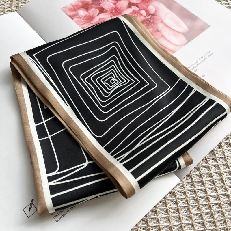 FONYVE Silk Head Scarf for Hair Fashion Headwrap for Women Lightweight Neck Tie - Image 1